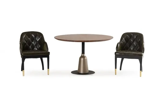 Pisa Ceviz Yuvarlak Masa